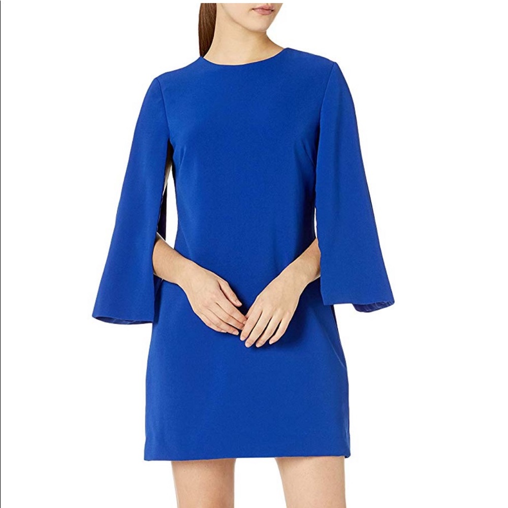 Stunning Tahari royal blue cape dress. Size 10P